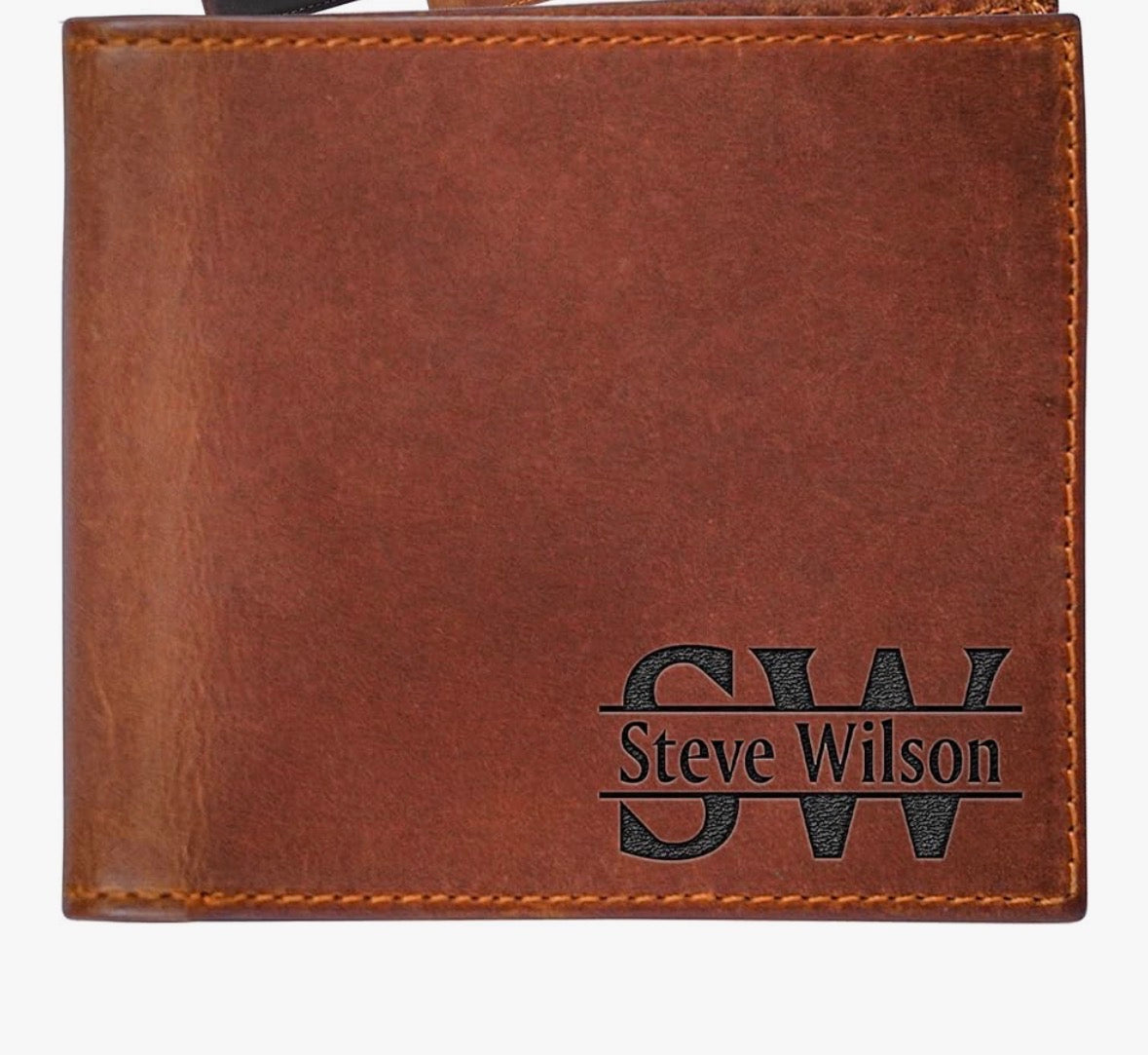 Personalized Leather Wallet BROWN OR BLACK
