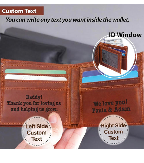 Personalized Leather Wallet BROWN OR BLACK