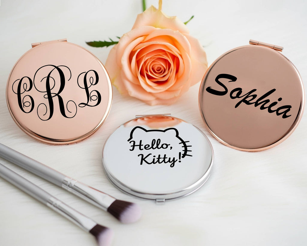 Personalized Engraved Compact Mirror — Bridesmaid & Wedding Gift