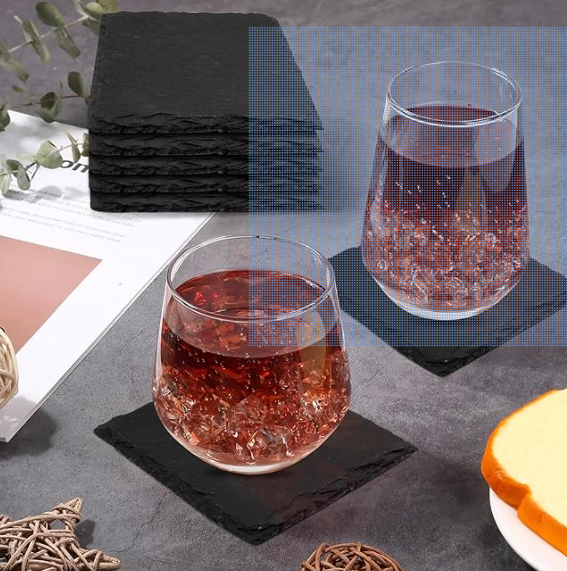 Custom Engraved Stone Coasters — Set of 4 | Housewarming & Wedding Gift