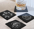 Custom Engraved Stone Coasters — Set of 4 | Housewarming & Wedding Gift